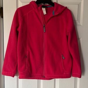 L.L. Bean Fleece Girl's Zip-Up Hoodie Bright Pink